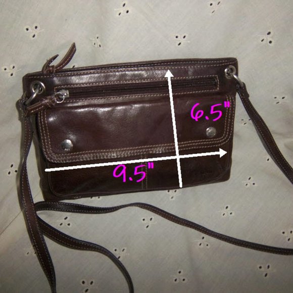 LAST CALL ~ FOSSIL ~ dark brown leather crossbody bag ~ VTG - Picture 4 of 4